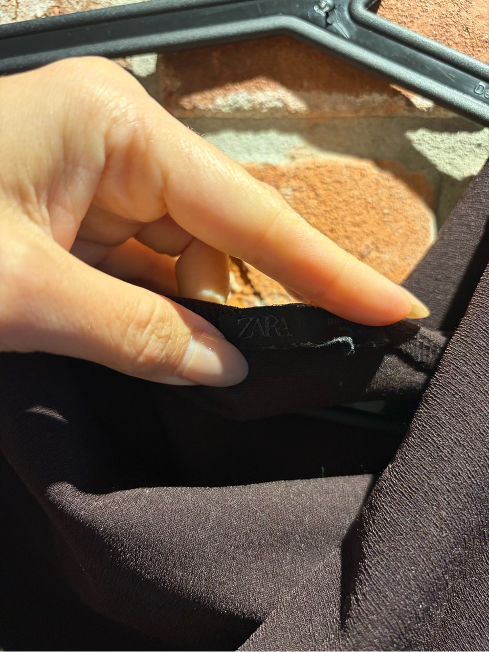 Zara Women's Asymmetric Brown Draped Top - Picture 3 of 3